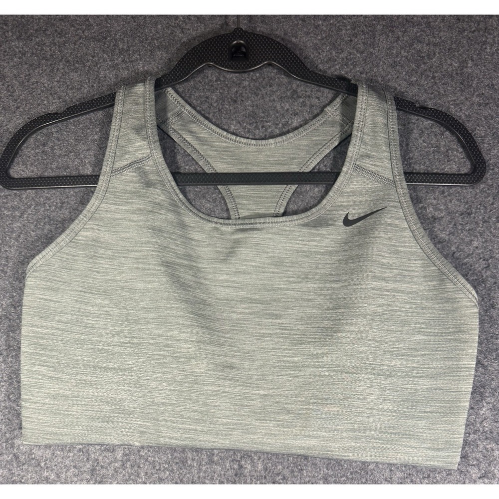 Nike Dri-FIT Racerback Sports Bra Green Gray‎ Space-Dye Size XL